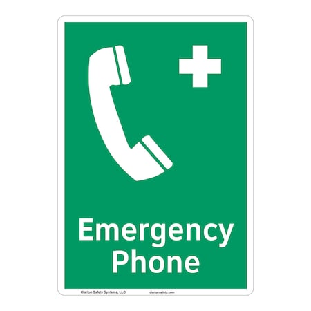 Emergency Phone Sign (F1068-)|Indoor Photoluminescent 10" X 7" |ANSI Signs|Sign for Warehouses, Manufacturing, Medical, Power Stations, Chemical Plant, Fuel Storage